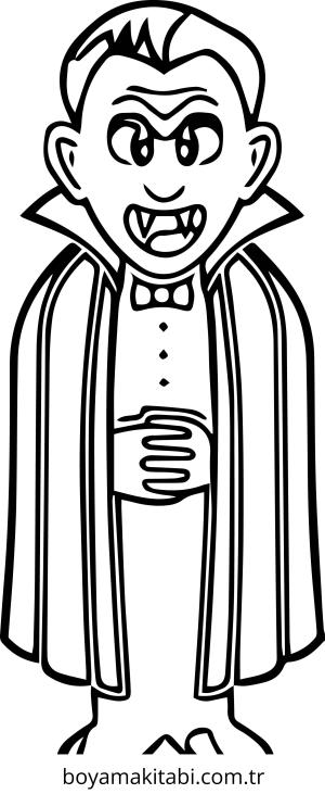 Vampir boyama sayfası – kolay boyama, eğitici aktivite
