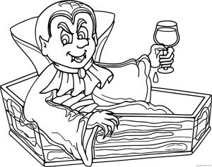 Vampir boyama sayfası,  coloring page, Bir Tabuttaki Vampir, 