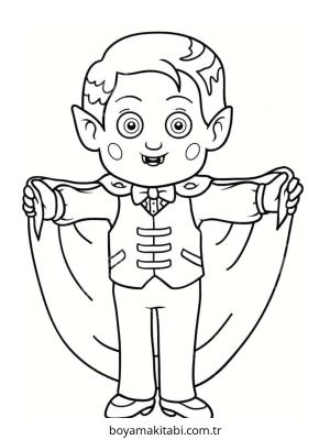 Vampir boyama sayfası – boyama etkinliği, çocuk aktivitesi