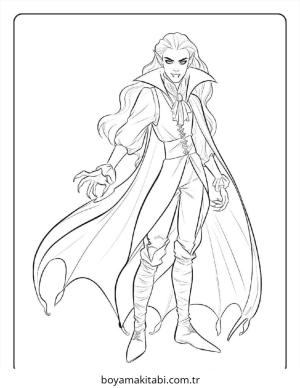 Vampir boyama sayfası – yaratıcılığı geliştirir, keyifli zaman