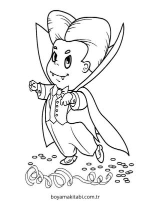 Vampir boyama sayfası – el becerilerini geliştirir, boyama çalışması