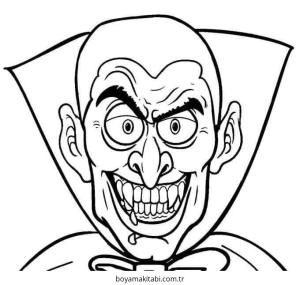 Vampir boyama sayfası – çizgi film temalı, basit çizim