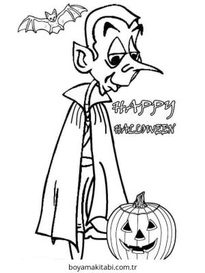 Vampir boyama sayfası – çizgi film temalı, basit çizim
