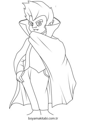 Vampir boyama sayfası – boyama etkinliği, çocuk aktivitesi