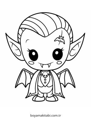 Vampir boyama sayfası – sanatsal çalışma, çocuklar için