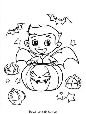 Vampir boyama sayfası – kolay boyama, eğitici aktivite