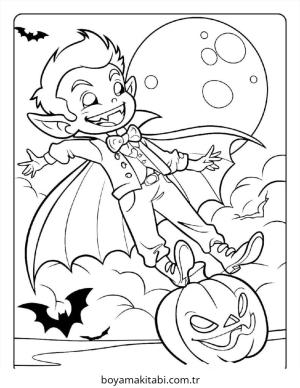 Vampir boyama sayfası – eğlenceli etkinlik, el becerilerini geliştirir