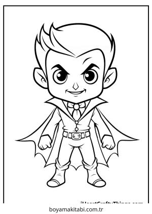 Vampir boyama sayfası – eğlenceli etkinlik, el becerilerini geliştirir