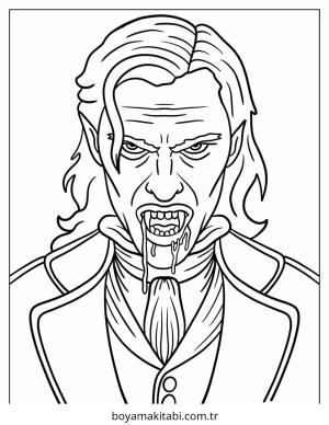 Vampir boyama sayfası – sanatsal çalışma, çocuklar için