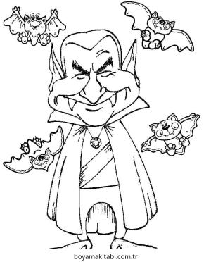 Vampir boyama sayfası – ücretsiz yazdır, boyama etkinliği