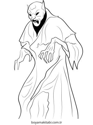 Vampir boyama sayfası – kolay boyama, eğitici aktivite
