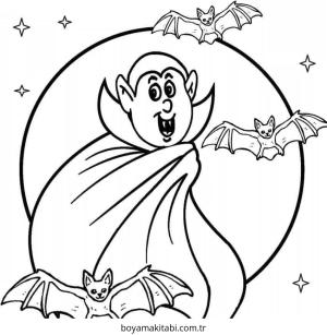 Vampir boyama sayfası – okul öncesi, evde etkinlik