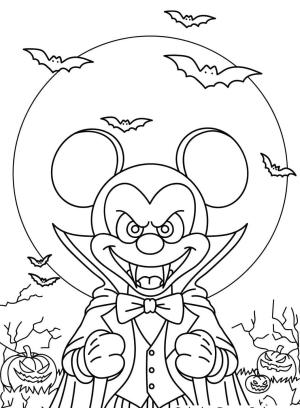 Vampir boyama sayfası,  coloring page, Mickey Cadılar Bayramı Vampiri, 