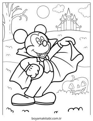 Vampir boyama sayfası – çocuk aktivitesi, PDF indir