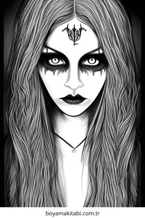 Vampir boyama sayfası – sevimli karakter, sanatsal çalışma