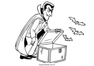 Vampir boyama sayfası – boyama etkinliği, çocuk aktivitesi