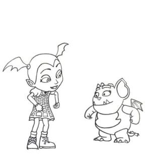 Vampirina boyama sayfası,  coloring page, Gargoyle Gregoria Arkadaşı V ile, 