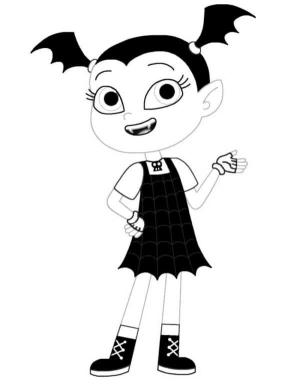 Vampirina boyama sayfası,  coloring page, Dişleri olan kız öğrenci, 