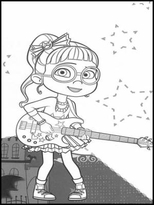 Vampirina boyama sayfası,  coloring page, Şaşırtıcı V Gitar Çalıyor, 