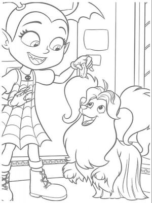 Vampirina boyama sayfası,  coloring page, Wolfie’nin Lezzetli İkramları Sevdiği Tür Tüylü Köpek, 