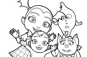 Vampirina boyama sayfası,  coloring page, Evcil Hayvanlarıyla Mutlu Küçük Kız Kardeşler, 