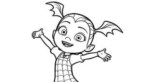 Vampirina boyama sayfası,  coloring page, Uzun Dişli Vampirina Hayattan Keyif Alıyor, 