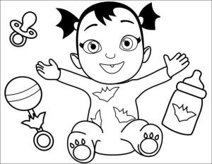 Vampirina boyama sayfası,  coloring page, Bebek V En Sevdiği Çıngıraklarıyla, 