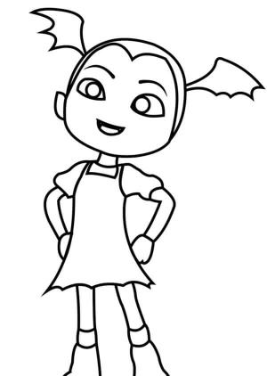 Vampirina boyama sayfası,  coloring page, Bu Kız Vampirlerden Oluşan Bir Ailenin Çocuğu Olarak Doğdu Ve O Aynı Zamanda Bir Vampir, 