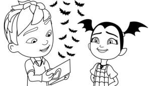 Vampirina boyama sayfası,  coloring page, V İçin Özel Aşk Harfleri, 