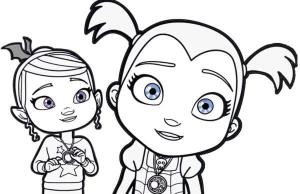 Vampirina boyama sayfası,  coloring page, Mavi Gözlü Vampir Kız, 