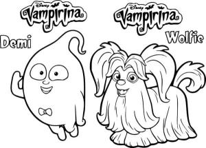 Vampirina boyama sayfası,  coloring page, Çizgi Film Demi ve Wolfi’nin Ana Karakterlerinden Biri, 