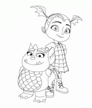 Vampirina boyama sayfası,  coloring page, Havalı Vampirina ve Gargoyle, 