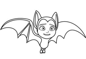 Vampirina boyama sayfası,  coloring page, Yarasa Şeklinde Büyük Gözlü Vampir Kız, 