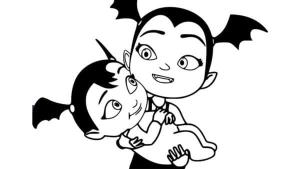 Vampirina boyama sayfası,  coloring page, Vampirina Küçük Kardeşini Sallıyor, 