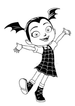 Vampirina boyama sayfası,  coloring page, Dişleri olan memnun prenses, 