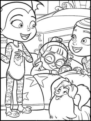 Vampirina boyama sayfası,  coloring page, Kızlar Birlikte Yatağa Gidiyor, 