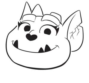 Vampirina boyama sayfası,  coloring page, Gargoyle’un Neşeli Yüzü, 