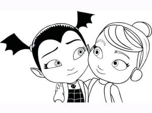 Vampirina boyama sayfası,  coloring page, En İyi Arkadaşımla Sarılırken, 