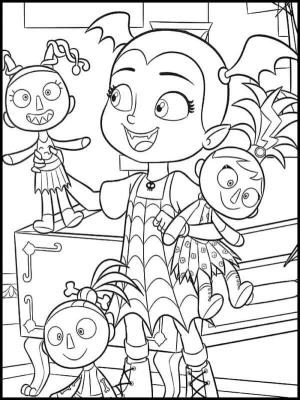 Vampirina boyama sayfası,  coloring page, Tatlı Vampirina Her Zaman Kucağında Oyuncak Bebekleriyle Uyuyor, 