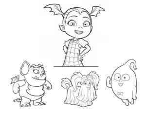 Vampirina boyama sayfası,  coloring page, Vampirina Ve Tüm Evcil Hayvanları, 