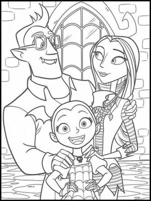 Vampirina boyama sayfası,  coloring page, Neşeli ve Dost canlısı Vampir Ailesi, 