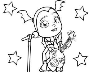 Vampirina boyama sayfası,  coloring page, Gitarlı Küçük Yıldız, 