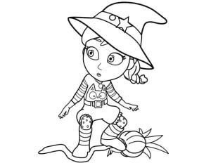 Vampirina boyama sayfası,  coloring page, Vampirina Cadılar Bayramı’nda Uçan Süpürge Üzerinde, 