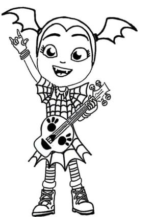 Vampirina boyama sayfası,  coloring page, Bas Çalmak V İçin Çok Kolay, 