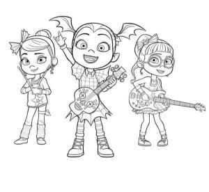 Vampirina boyama sayfası,  coloring page, Okul Kızları Rock Grubu, 