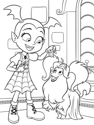 Vampirina boyama sayfası,  coloring page, Vampirina Playing With Wolfie, 