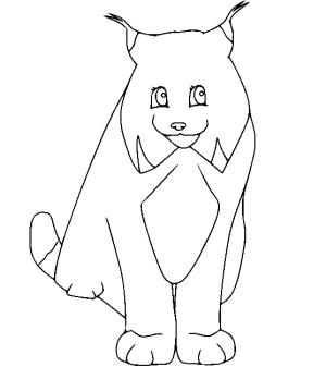 Vaşak boyama sayfası, Lynx coloring page, Kolay vaşak, 