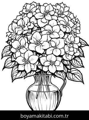 Vazoda Çiçekler boyama sayfası,  coloring page, , 