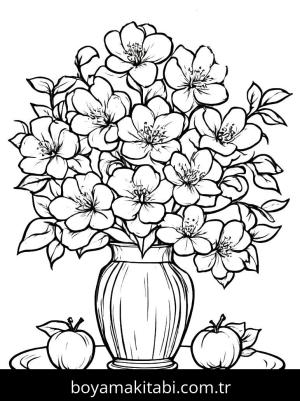 Vazoda Çiçekler boyama sayfası,  coloring page, , 