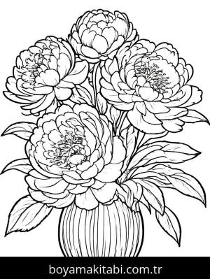 Vazoda Çiçekler boyama sayfası,  coloring page, , 